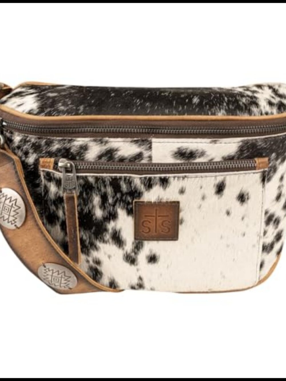 Hair-On-Hide Leather Sling Bag Western Crossbody Adjustable Strap